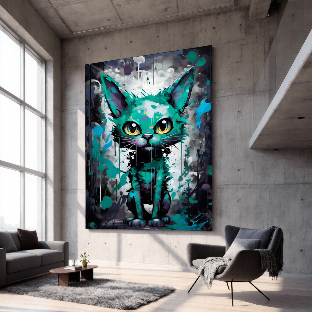 "URBAN CAT IN GREEN"