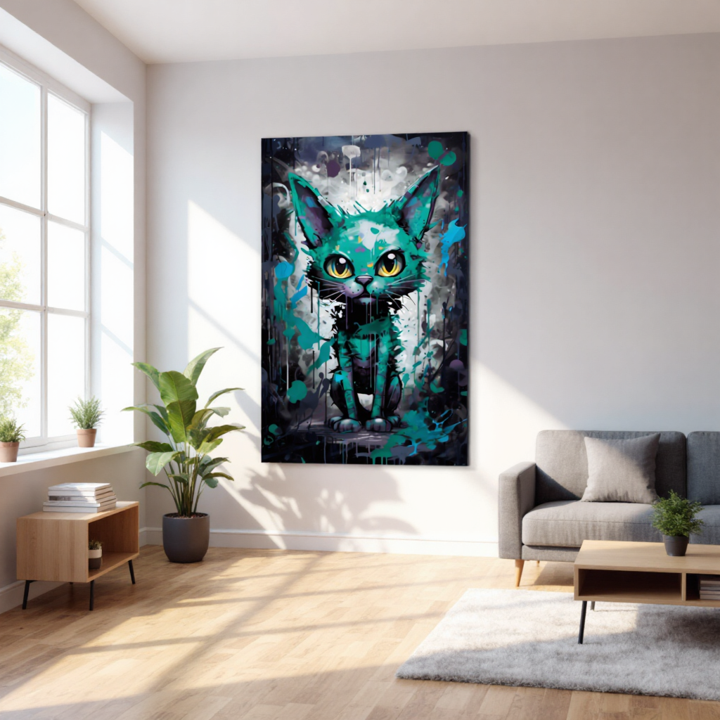 "URBAN CAT IN GREEN"