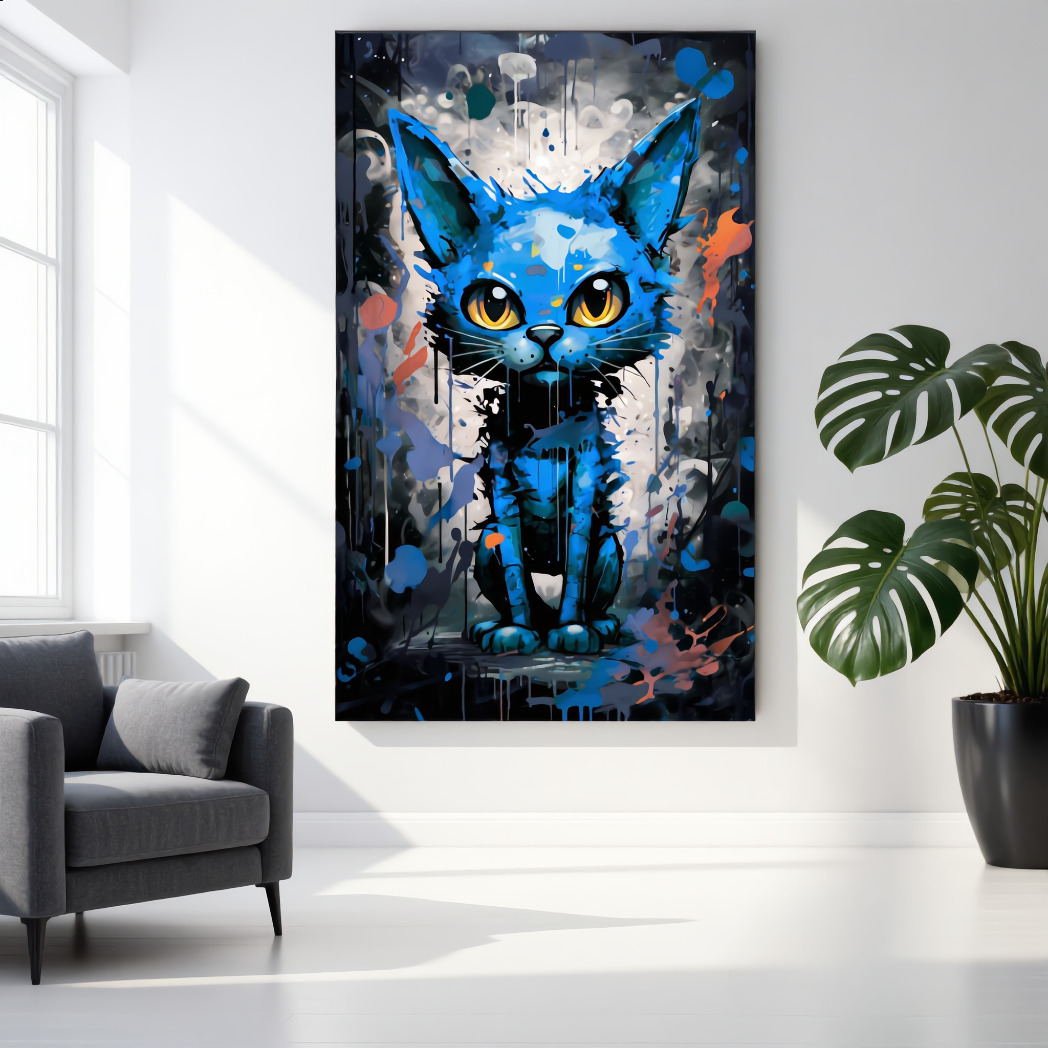 "URBAN CAT IN BLUE"