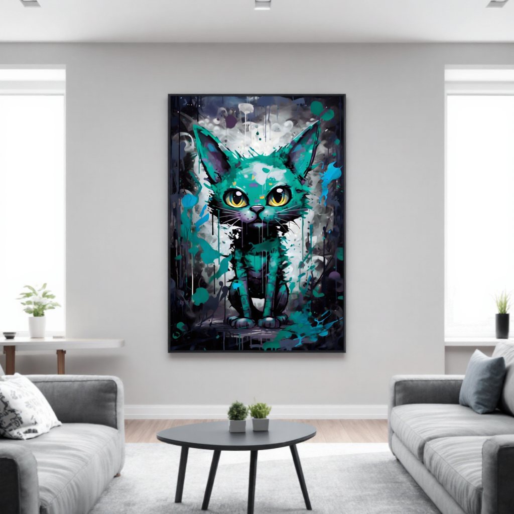 "URBAN CAT IN GREEN"