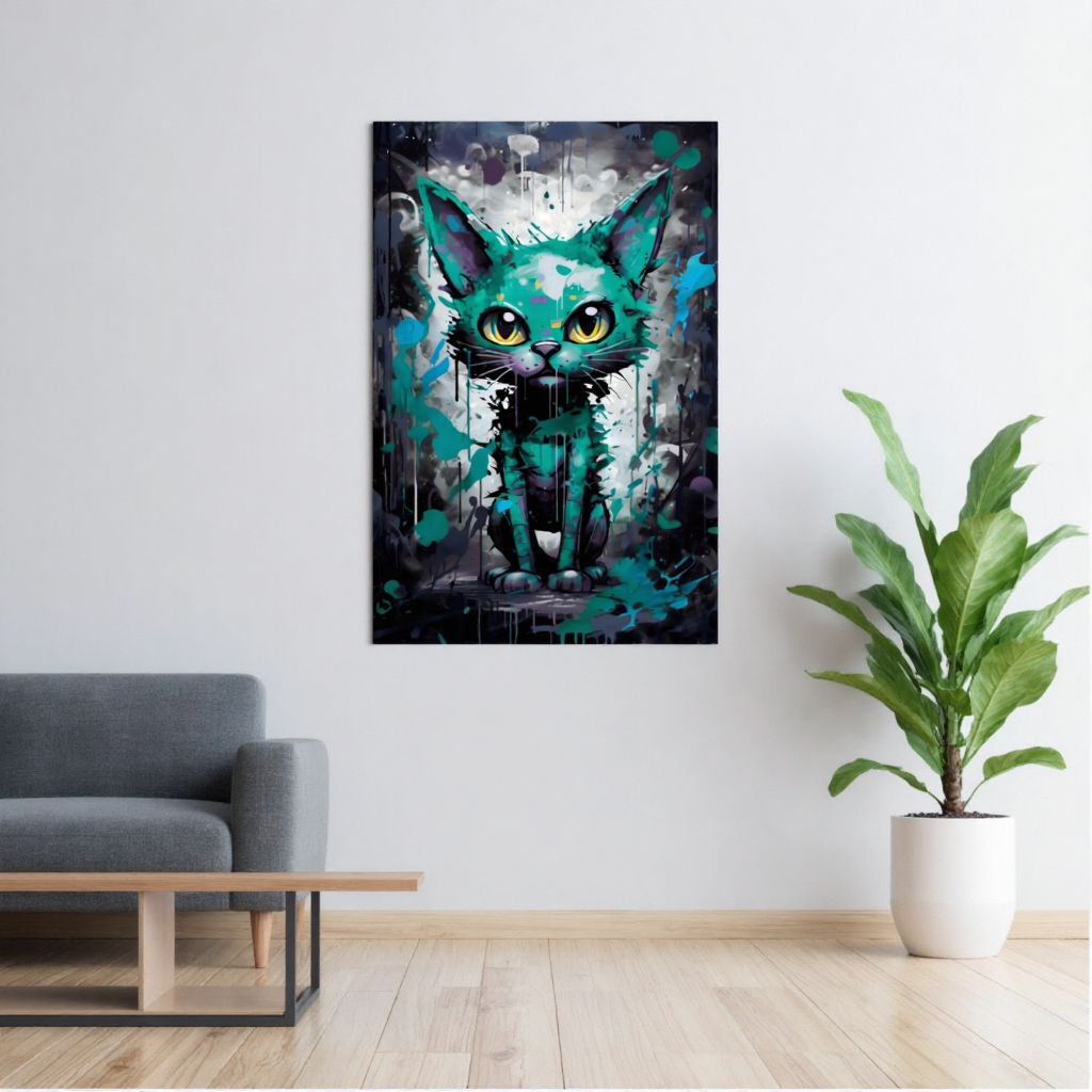 "URBAN CAT IN GREEN"