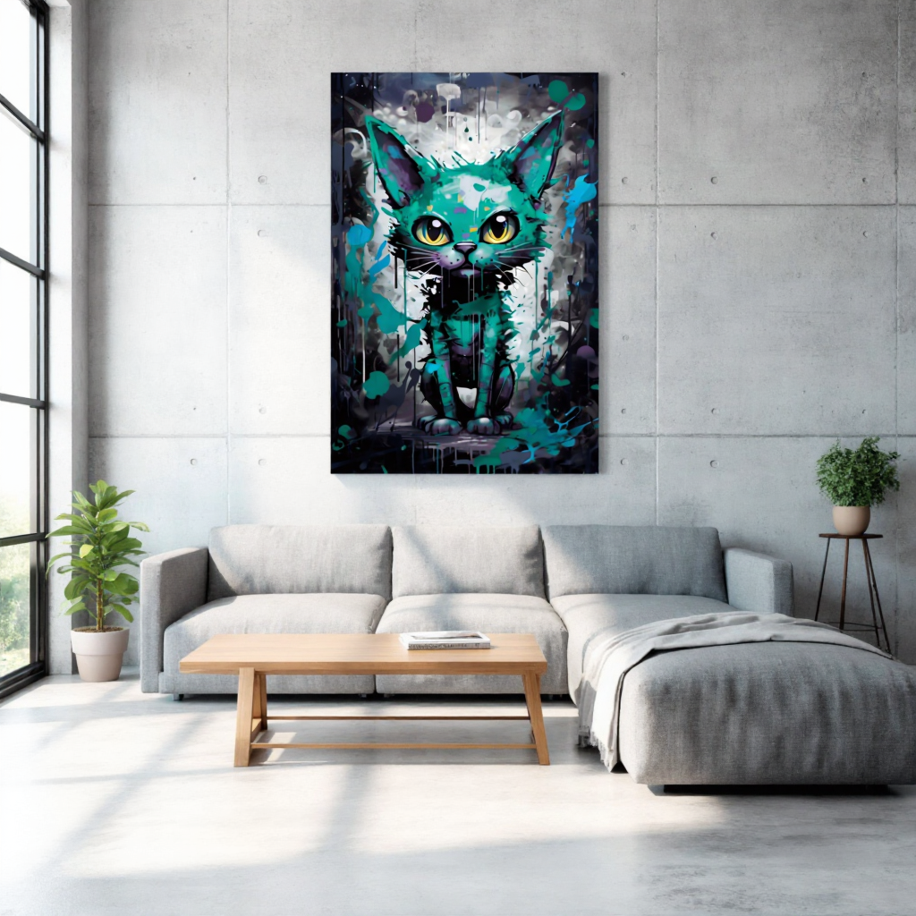 "URBAN CAT IN GREEN"