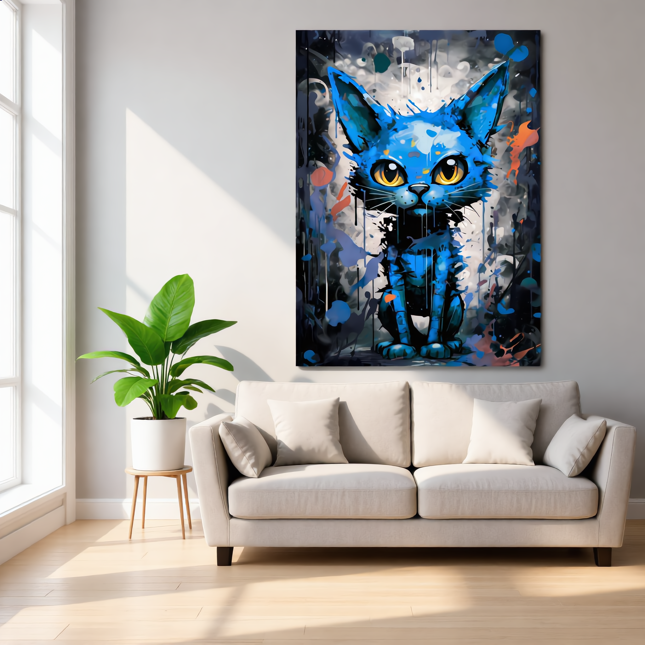 "URBAN CAT IN BLUE"
